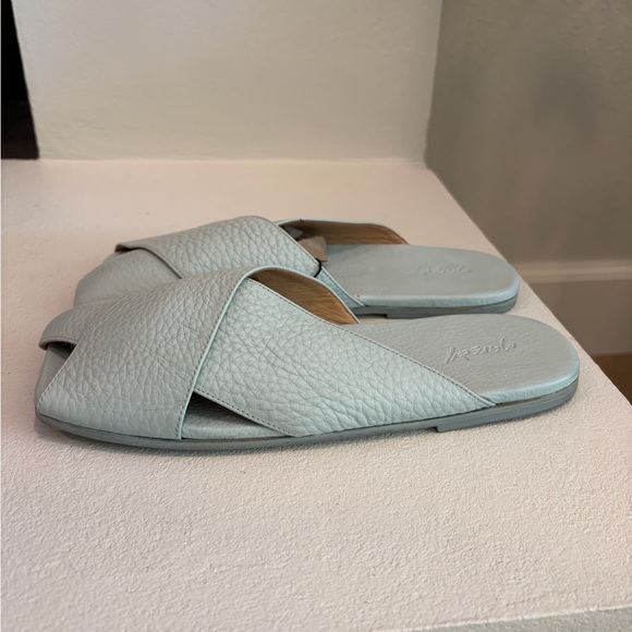 Marsell Spatola Sea Foam Green Grained Leather Sz 37 (6.5/7) Crisscross Sandals - Picture 4 of 9